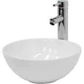 LuxeBath Wastafel incl. Badoverloopgarnituur met overloop 320x320x135 mm keramisch rond wit