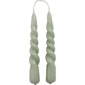 Rustik Lys dinerkaars mini swirl 2 stuks dusty green