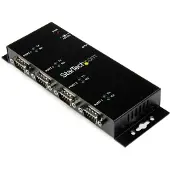 StarTech.com 4-poorts USB naar seriële DB9 RS232 adapterhub - industriële DIN-railmontage en wandmontage - seriële adapter - USB 2.0