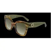 Longchamp Zonnebril LO717S 55/21/140 Gestreept kaki bruin havana Acetaat VROUW LO717S