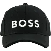 BOSS Pet van gebreid piqué met zes panelen en logostiksel