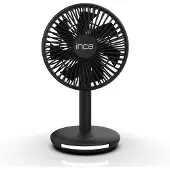Inca IMF-16B oplaadbare tafelventilator 14 cm - met verlichting