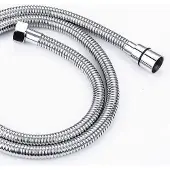 Unyqoos Douche slang, 2 meter – RVS buitenmantel (chroom), EPDM binnenbuis, messing aansluitingen, draaibare anti-verstrengeling, geschikt voor standaard aansluitingen
