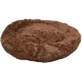 Flamingo Mand "Krems" – Rond – Bruin – 90 x 65 x 18 cm – Knusse Mand voor Middelgrote Honden zoals Beagle, Cocker Spaniel en Shiba Inu