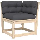 vidaXL Tuinhoekbank met kussens 73x73x78 cm massief grenenhout