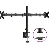vidaXL Monitorhouder voor 2 monitoren, zwart, staal, VESA 75/100 mm
