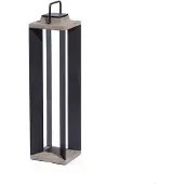 LES JARDINS LED-lantaarn op zonne-energie Teckalu, grijs/zwart, 60 cm dimbaar, zwart, Aluminium, Solar buitenverlichting