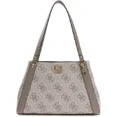 GUESS schoudertas Karnilla Logo Girlfriend Carryall Dark Taupe Logo