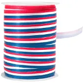 White Label Krullint rood, wit, blauw (10 mm x 250 m)