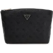 GUESS cosmetische tas Wilder Top Zip Cosmetic Bag Taupe Logo beige