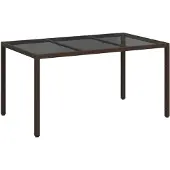 vidaXL Tuin Tafel Bruin 150 x 90 x 75 cm poly rattan