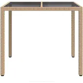 vidaXL Tuin Tafel Beige 90 x 90 x 75 cm poly rattan