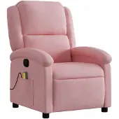 vidaXL Massagestoel verstelbaar fluweel roze