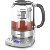 Emerio Glazen Waterkoker 2200W - 1.7L - Glas/RVS - Digitaal display - 5 Temperatuur Instellingen - Warmhoud functie - Automatisch bewegende theezeef - WK-122248