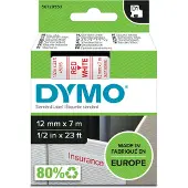 Dymo Tape 45015 (S0720550) Rood op wit (12 mm)