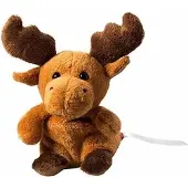 MBW Pluche eland knuffel 14 cm met beschrijfbaar label