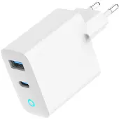 Gembird 2-poorts 30 W GaN USB snellader, LED, wit