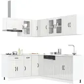 vidaXL 11-delig keukenkastenset Lucca, hoogglanzwit, houtvezel