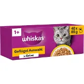 Whiskas Kattenvoer - Adult 1+ - Gevogelte in gelei - 40x85g