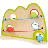 Goki BALLENBAAN 38,5x12x29cm, recto-verso, met belletje, hout, 2+