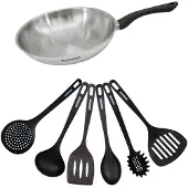 Fackelmann Set pan 28 cm roestvrij staal en 6 Geneva keukengerei