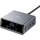 Anker Prime Lader (250W - 6 Poorten - GaNPrime) - 4x USB-C & 2x USB-A - Dynamic Power Distribution - Smart Display - Snelladen tot 140W - ActiveShield 2.0 - Compact & Krachtig