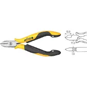 Wiha Zijkniptang Professional ESD brede, halfronde kop met facet | 115mm/4 12" - 26831