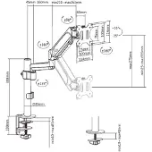 Gembird Monitorarm met gasveer (zwenkbaar), 17”-32” / 9 kg