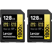 Lexar Professional SDXC 1800x GOLD 128GB 210MB/s - Duo-Pack