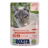 Bozita 12x85g Stukjes in Saus Pouch Zalm Kattenvoer