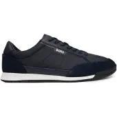 BOSS Sneakers met suède afwerking en geribbelde zool