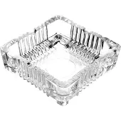 By Lille Vilde Home & Styling Asbak - vierkant - gedecoreerd glas - transparant - 10 x 10 x 4 cm