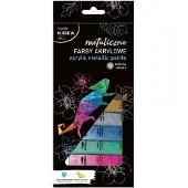 Derform Metallic Acrylverfset - 12 kleuren, tube van 12 ml