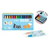 Interdruk Bebe Jumbo Oliepastels - 12 levendige kleuren