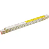 GRUPA TOPEX Serie - Houten Vouwmeter - 1 m - Wit-Geel - III Nauwkeurigheid
