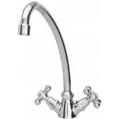 Diamond Retro Keukenkraan Diamant Zilver - Standaard M/Draaibare Uitloop