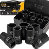 JCB 1" Dopsleutel Set 7 Delig 6-kant Cr-Mo Diep