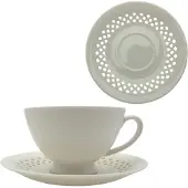 MPLCo Bisette Keramische Kop & Schotel Wit 260ml