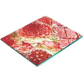 Tulup Stijlvol en duurzaam glazen bord met aardbeienbubbelprint, 60x52 cm