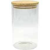 Fackelmann Bewaarbox van glas 1,15L met bamboedeksel Nature