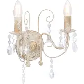 vidaXL Wandlamp met parelmoerdetails, antiek wit, 2x E14 fitting