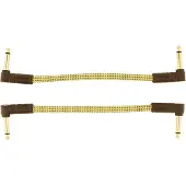 Fender DELUXE INSTRUMENT CABLES (2-PACK) ANGLE/ANGLE 6" TWEED