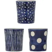 Creative Collection Mok aardewerk blauw Minoa - set van 3