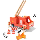HEMA Brandweerwagen 27x16x13cm hout