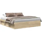 vidaXL Bedframe sonoma eikenkleurig 200x200 cm