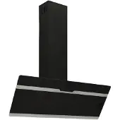 vidaXL Wandafzuigkap 90 cm staal en gehard glas zwart