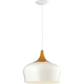 Eglo Hanglamp Obregon wit met houtbruin