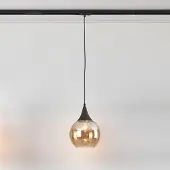 LumenXL 1-fase rail hanglamp Nya met amber rond glas