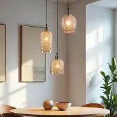 LumenXL Moderne 3-lichts hanglamp met amber glas - Lana