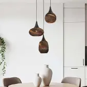 LumenXL 3-lichts design hanglamp van karton Zensa - zwart en bruin